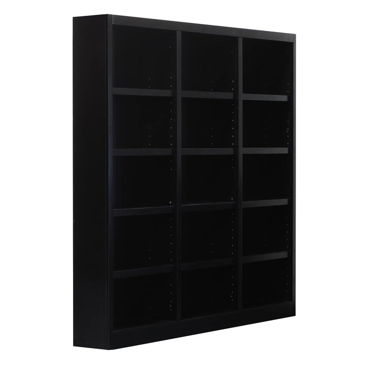 Traditional 72" Tall 15-Shelf Triple Wide Wood Bookcase in Espresso