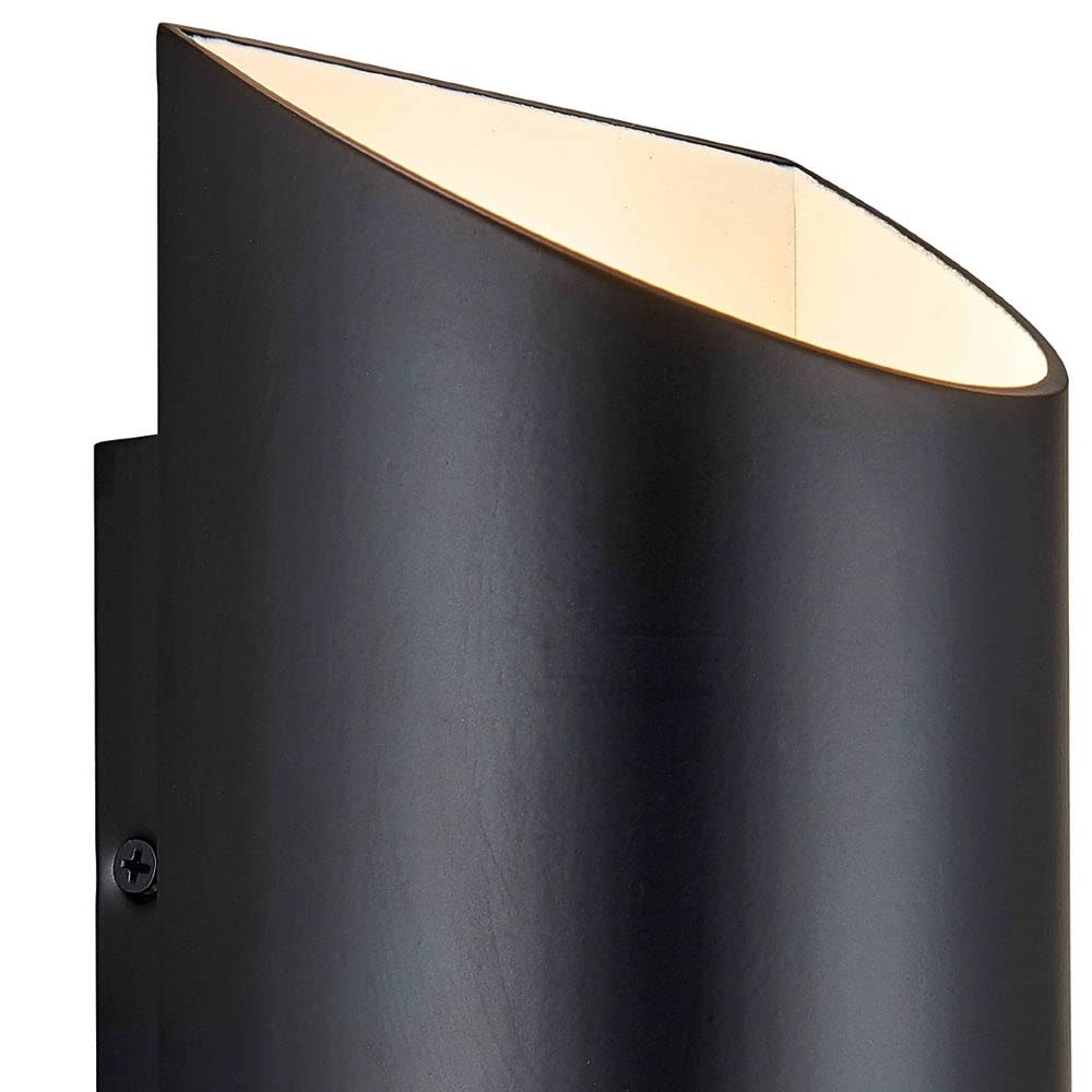 Black Led Outdoor Wall Cylinder Light Modern Contemporary Metal