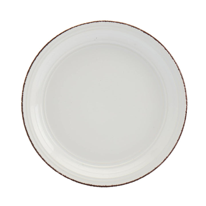 Tabletops Gallery 12pc White Farmhouse Dinnerware Set Solid Round Ceramic 12