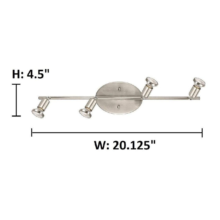 Matte Nickel Ceiling Or Wall Track Light Silver Transitional Steel