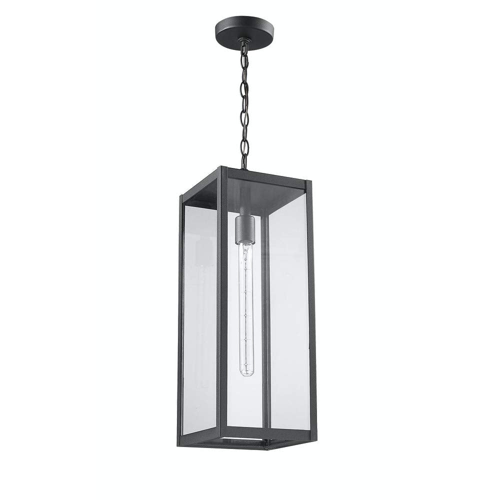 Clear Glass Outdoor Hanging Black Light Modern Contemporary Aluminum