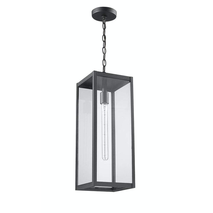 Clear Glass Outdoor Hanging Black Light Modern Contemporary Aluminum