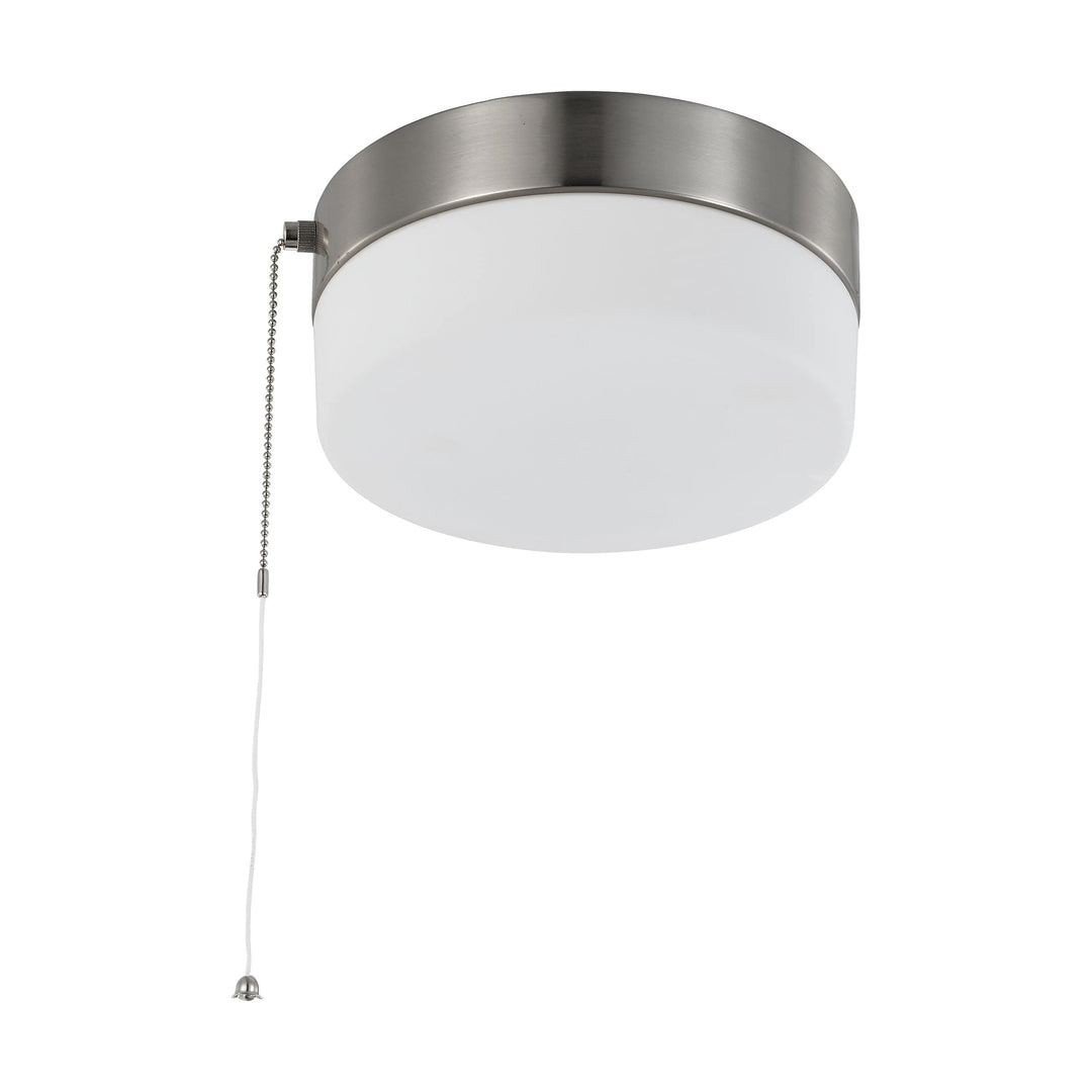 12 Watt 8 Inch Led Flush Mount Fixture with Pull Chain Brushed Nickel Frosted