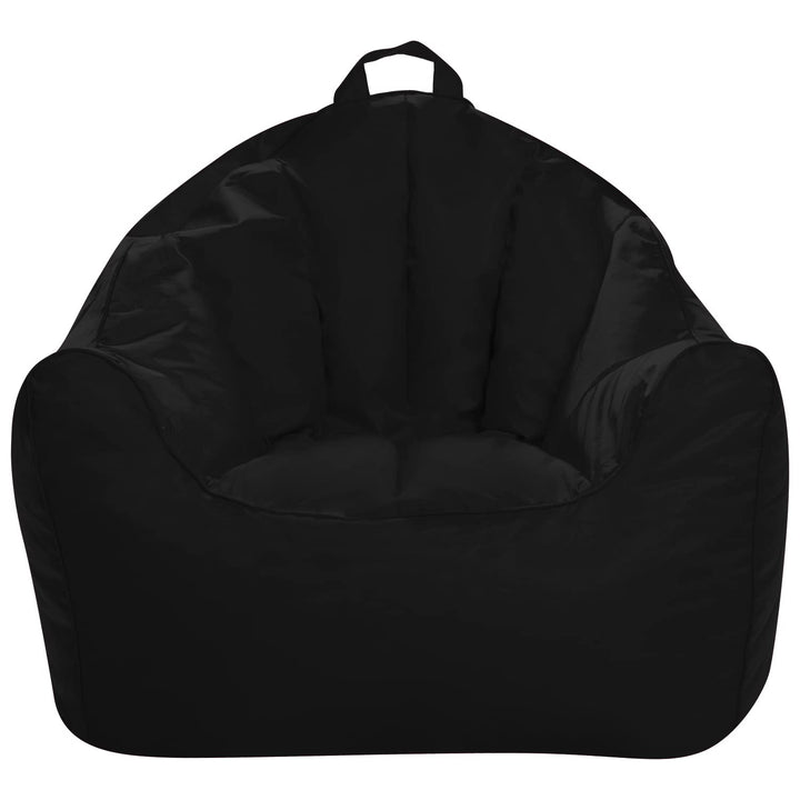 Posh Creations Structured Comfy Bean Bag Chair for Gaming Reading and Watching Malibu Lounge - Black