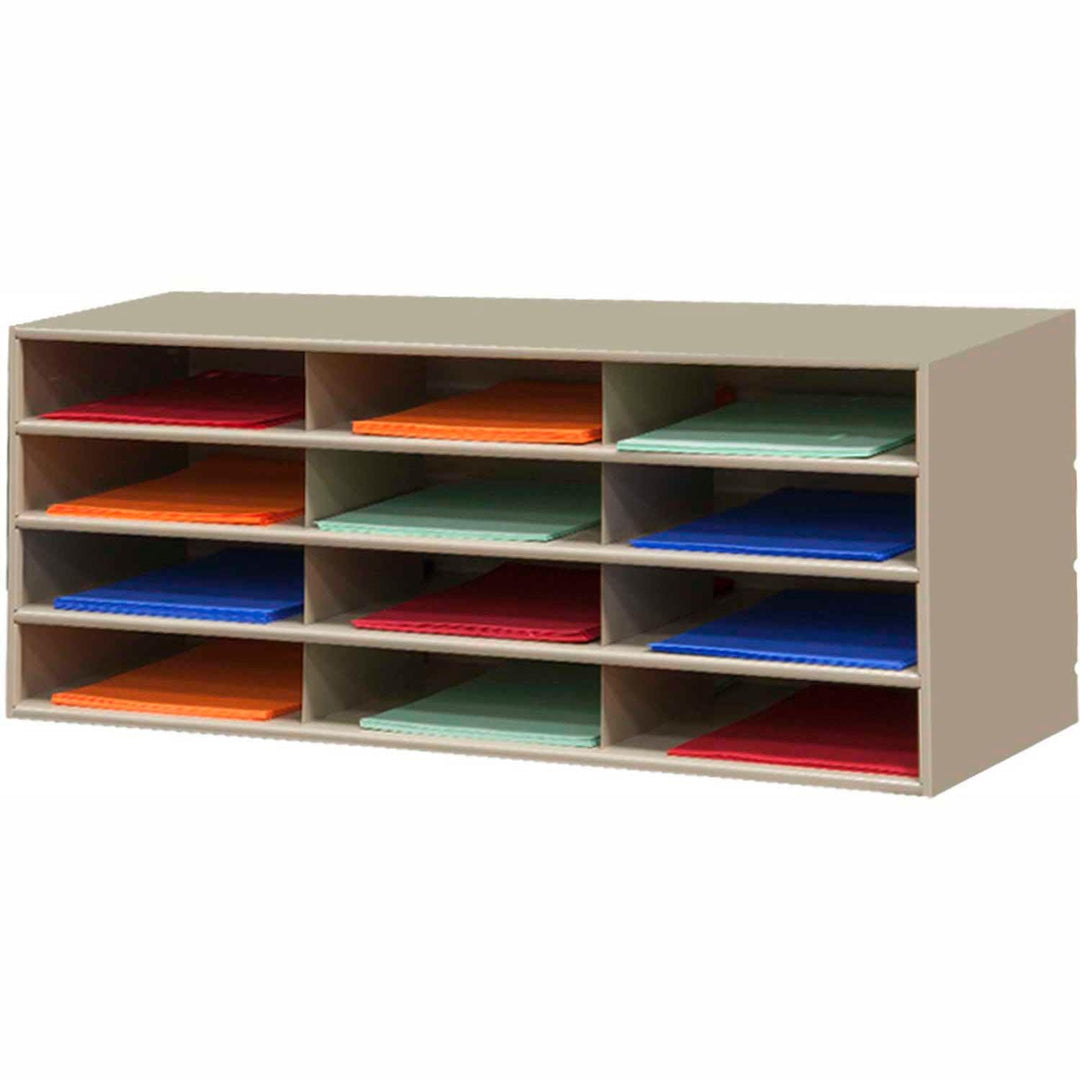 Durham 432-75 Tan Cold Rolled Steel Horizontal Literature Storage Rack 33-3/4"