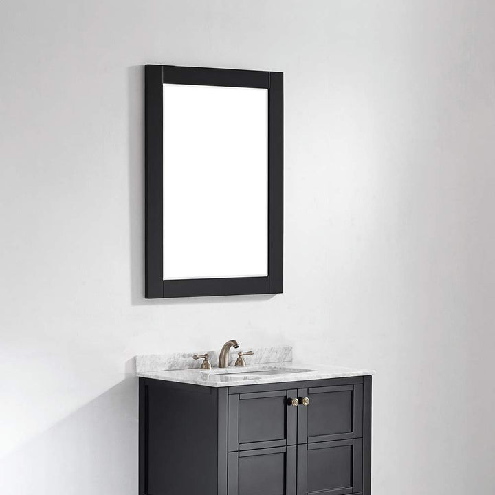 30 Inch Rectangular Bathroom Framed Wall Mirror in Inches Black Transitional - Diamond Home USA