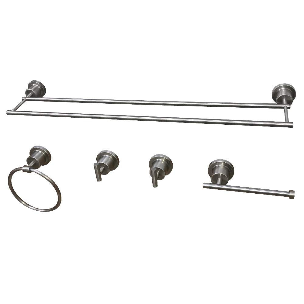 Kingston Brass BAH821330478SN 5 Piece Concord Bathroom Accessory Set Brushed Brushed Nickel