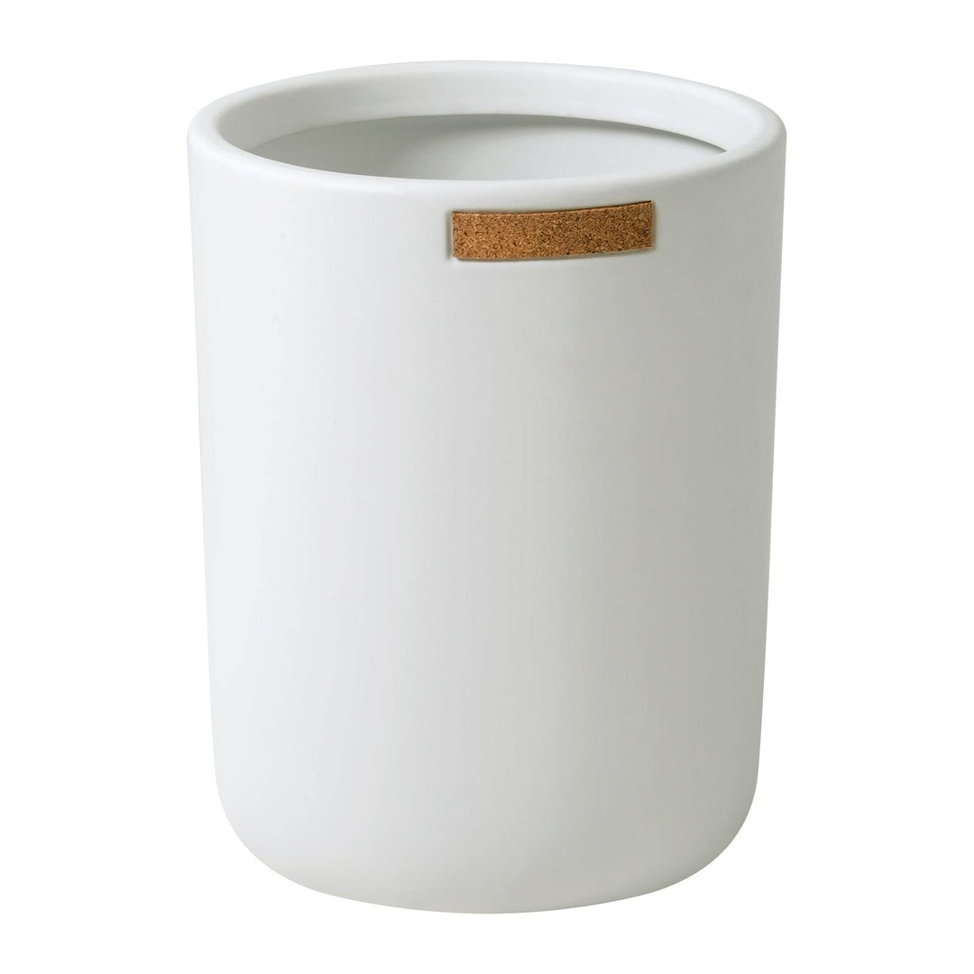 Wastebasket White Nature Modern Contemporary Ceramic Single Piece