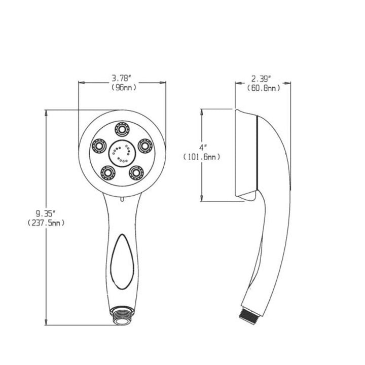 Speakman VS-3014 Caspian Anystream Multi-Function Handheld Shower Head 2.5 GM