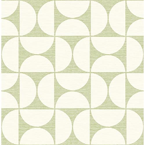 Green Geometric Grasscloth Wallpaper 20.5in X Abstract Modern Contemporary Paper