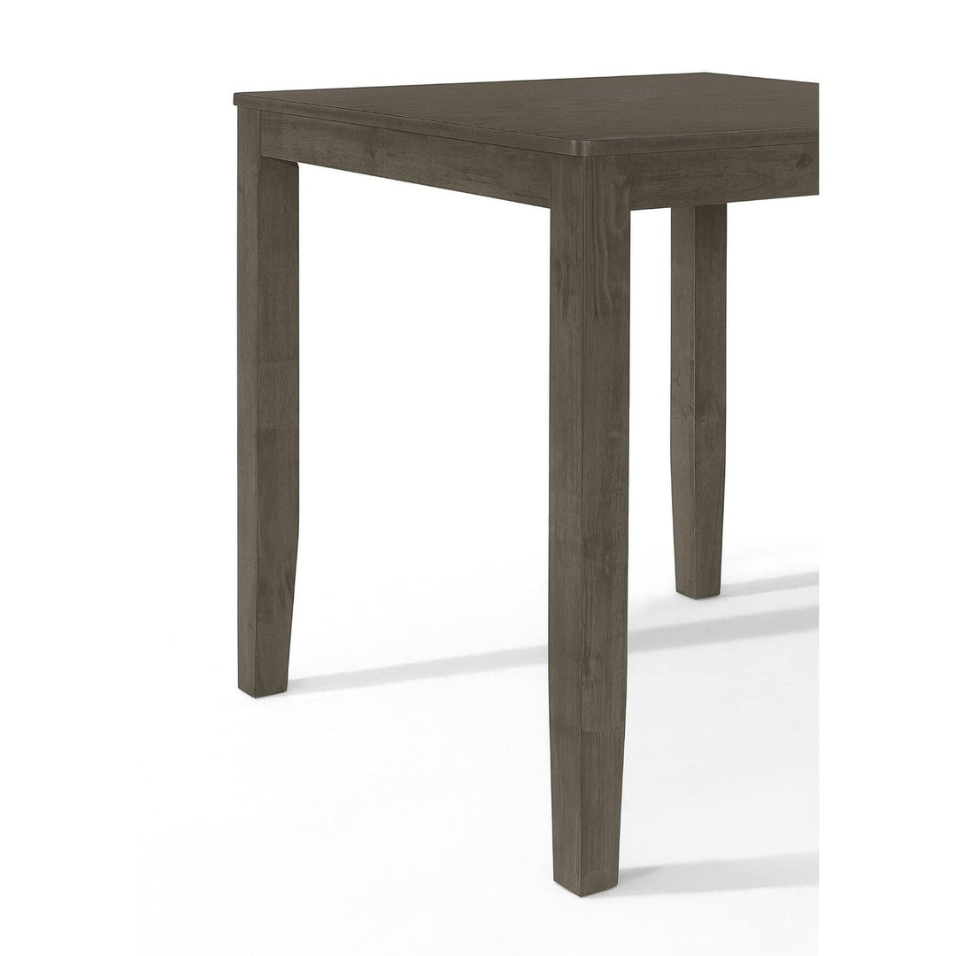 Simple Rustic Square Counter Height Dining Table Grey Rubberwood Natural Finish