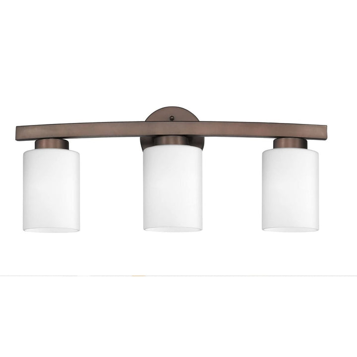 Favorite 3-light Bronze Bath Vanity with Frosted Glass Shades Brown Modern