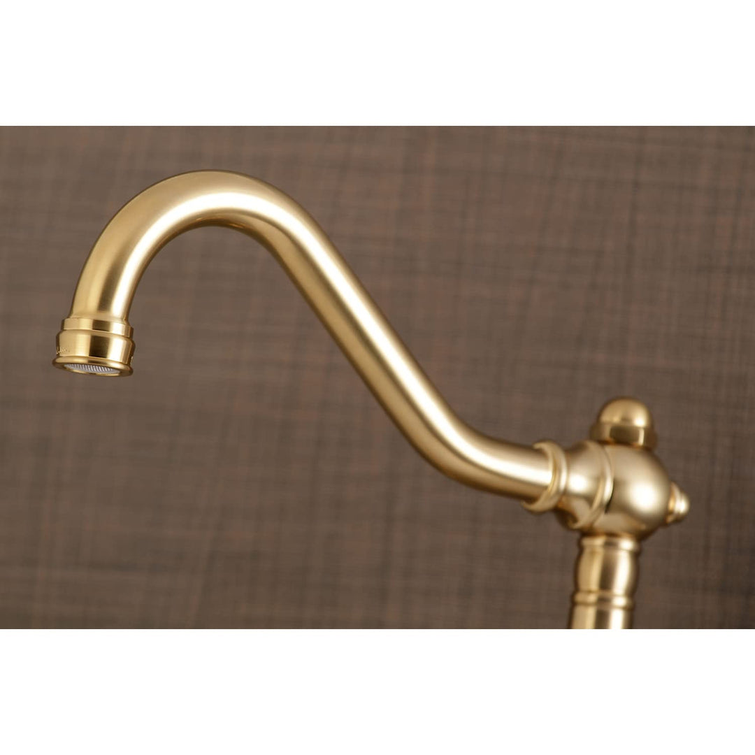 Kingston Brass Vintage 6 in. Adjustable Center Wall Mount Kitchen Faucet