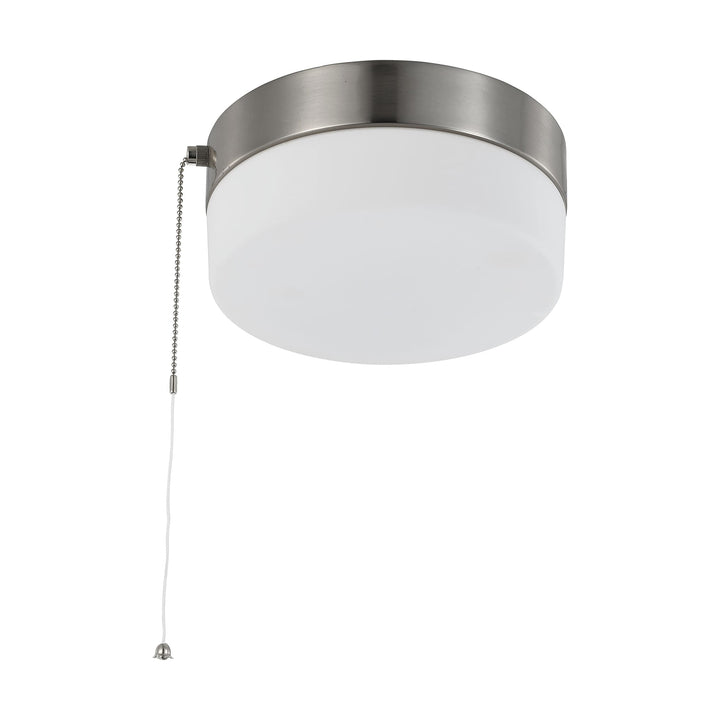 Satco (62-1566 12 Watts 8 Inch; Led Flush Mount Fixture W/Pull Chain; Brushed