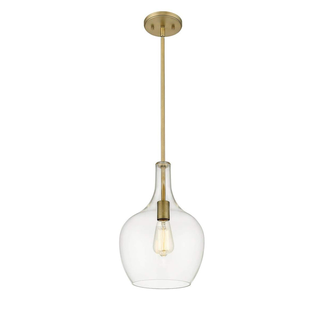 Retro Modern Clear Glass Mini in Antique Brass Gold Contemporary Metal Dimmable