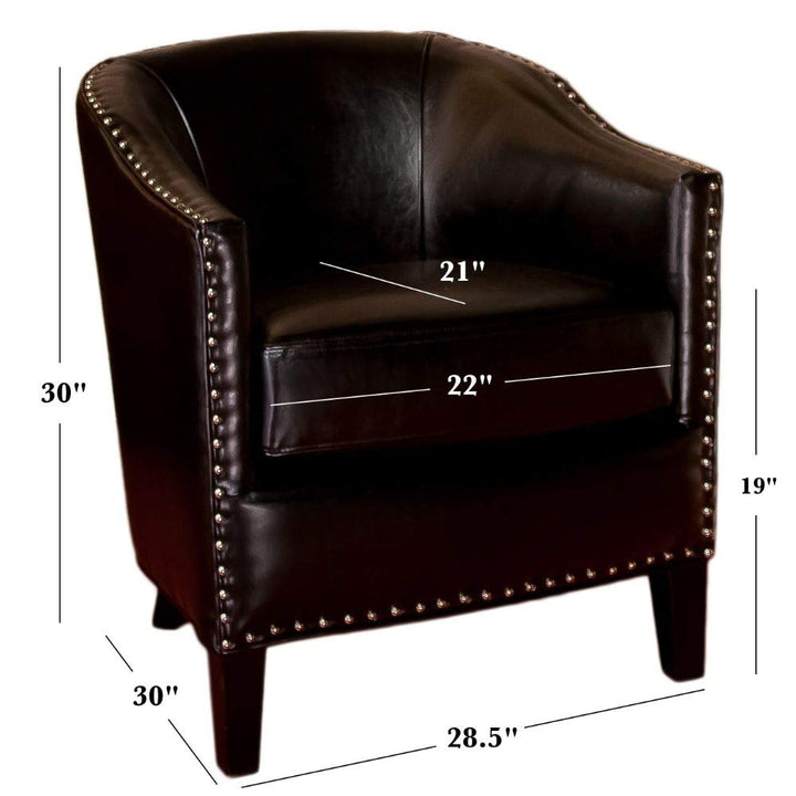 Christopher Knight Home Austin Leather Club Chair Black