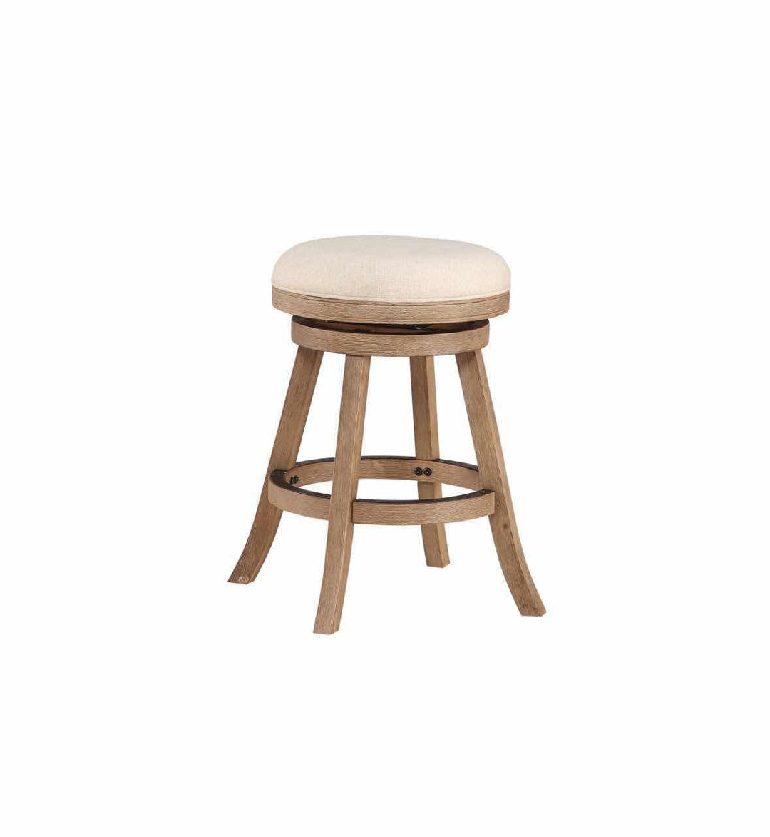 Boraam Fenton Counter Stool 24-Inch Driftwood Wire-Brush and Ivory Driftwood Wire-Brush - Counter height