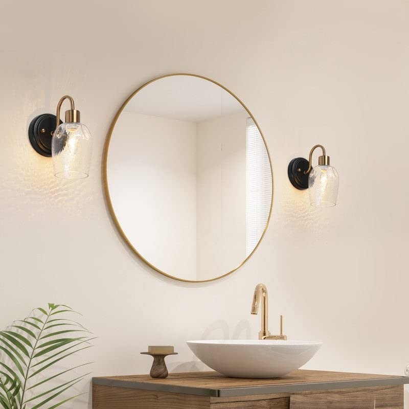 Modern 1-light Clear Glass Wall Sconce Industrial Bathroom Vanity Lighting