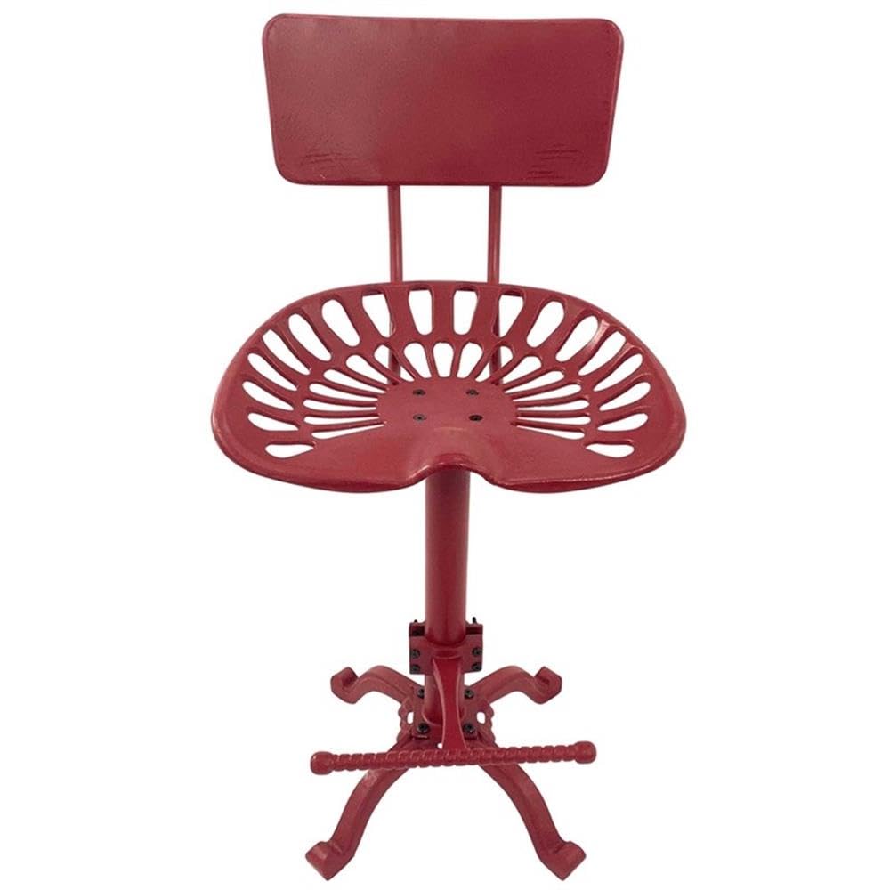 Carolina Classic August Tractor Seat Stool with Back in Red