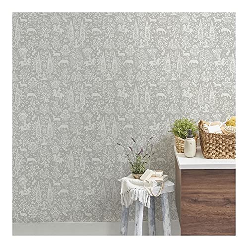 Light Grey Wallpaper 20.5 X Nature Modern Contemporary Wildlife Paper Washable