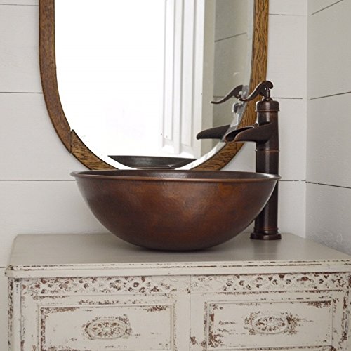 Sinkology BRV-1606BC Eddington Handmade Pure Solid Vessel 16" Aged Copper Bath