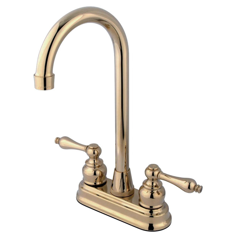 Kingston Brass KB492AL Victorian High-Arch Bar Faucet 4-3/4" Polished Brass