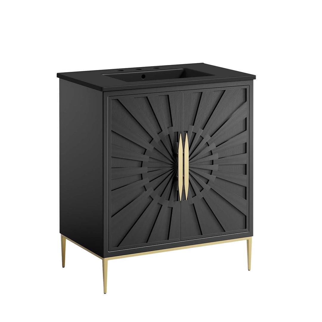 Modway Awaken Bathroom Vanity Cabinet 30" Black Black