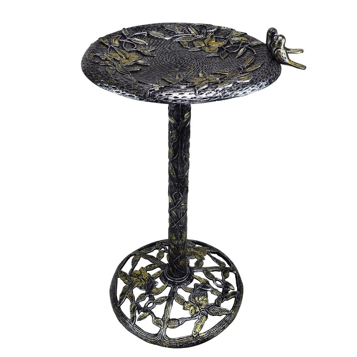 Oakland Living Metal Bird Bath with Singing Birds No Assembly Required