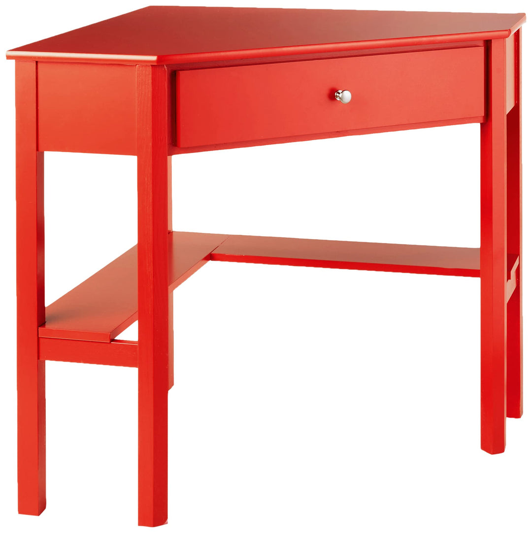 Target Marketing Systems Ellen Corner Desk Drawer and One Storage Shelf For Red