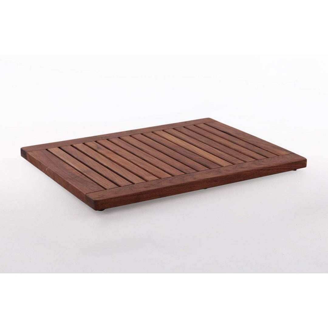 Framed Oiled Teak Wood Shower Mat (23.6 X 17.7) Brown