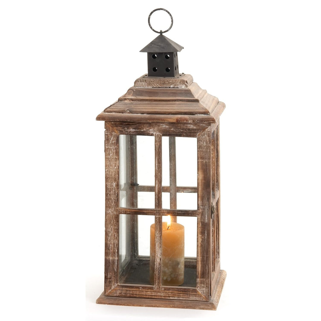 Brown Wood Traditional Lantern 9 X 23 Finish