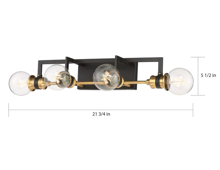 Nuvo 60/6974 Intention Vanity Warm Brass and Black Finish 4 Light