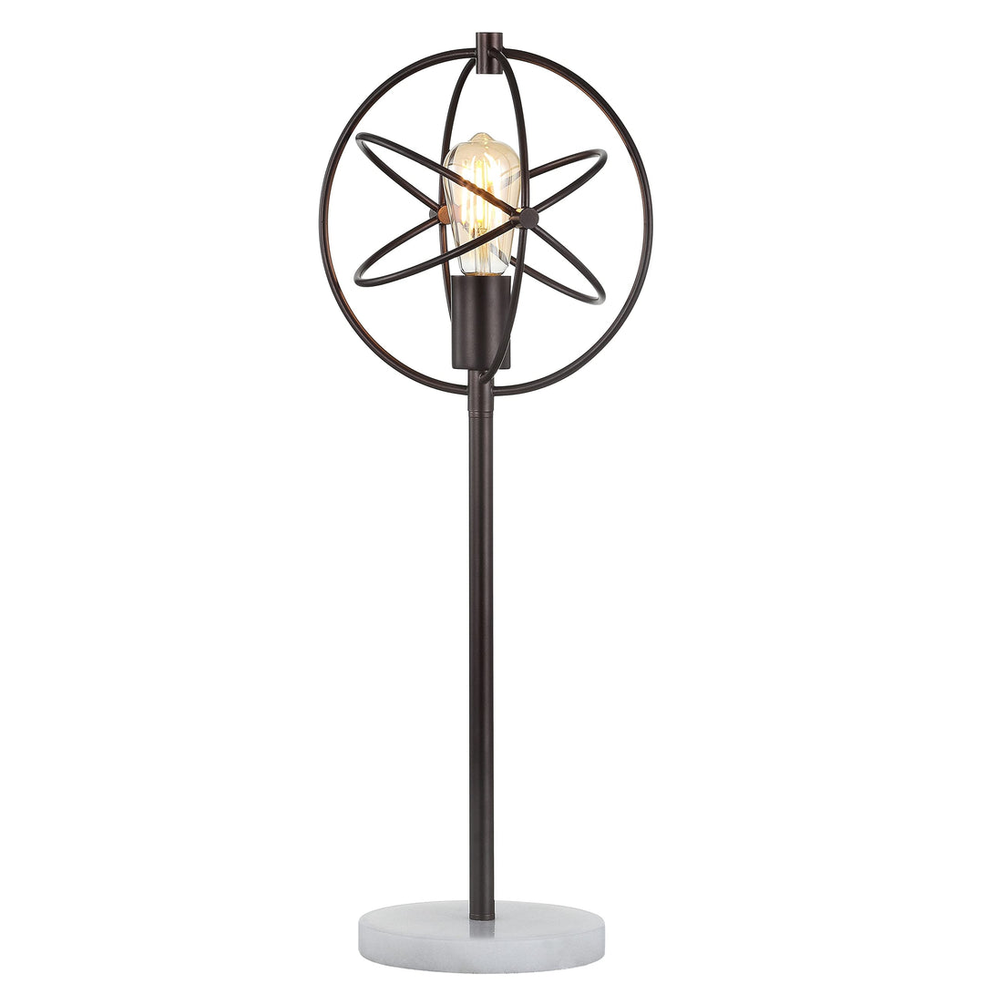 Caged 26.5" Bulb Metal/Marble Modern Led Table Lamp Oil Rubbed Bronze Black