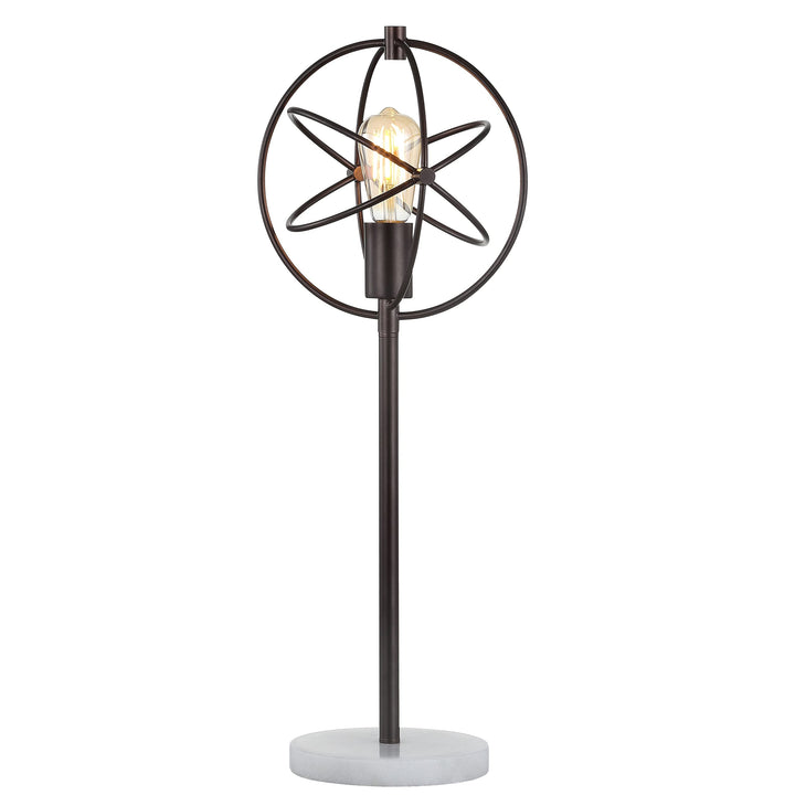 Caged 26.5" Bulb Metal/Marble Modern Led Table Lamp Oil Rubbed Bronze Black