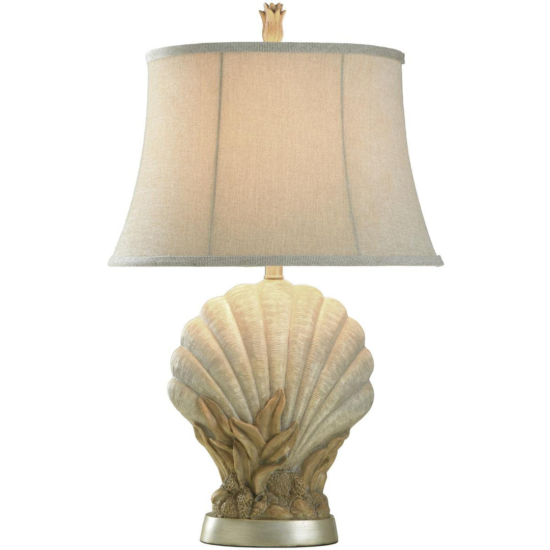 Stylecraft Home Collection Avoca Beach Off-White Coastal Shell Table Lamp