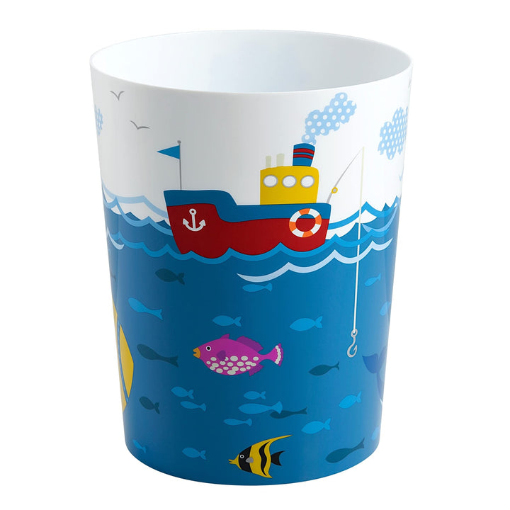 Submarine Wastebasket Blue Novelty Plastic