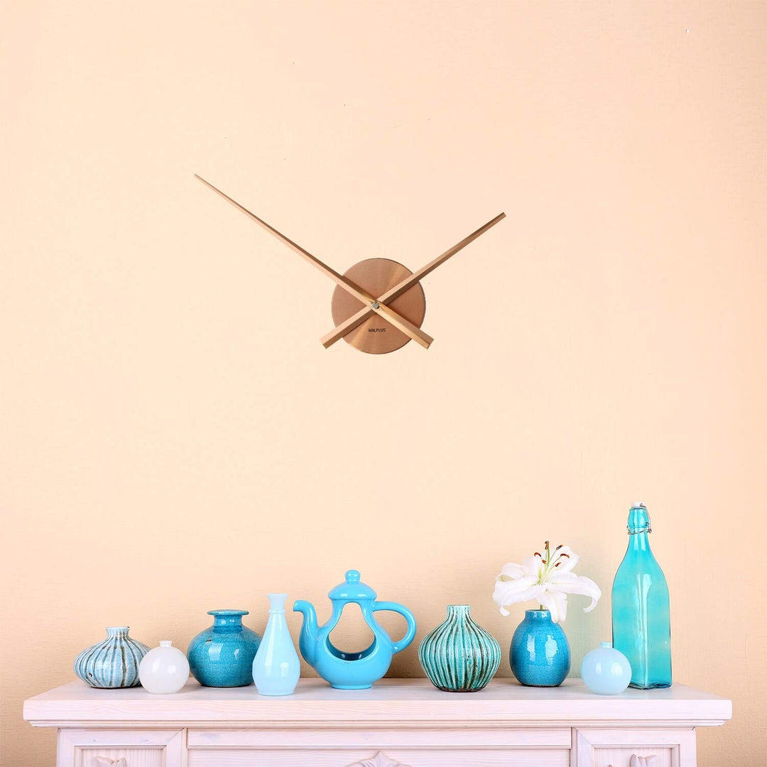 Minimal Wall Clock Copper Simple Home Art Brown Modern Contemporary Round