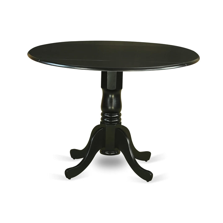 East West Furniture DLT-BLK-T Dublin Modern Kitchen Table Round Dining Table DLT-BLK-TP