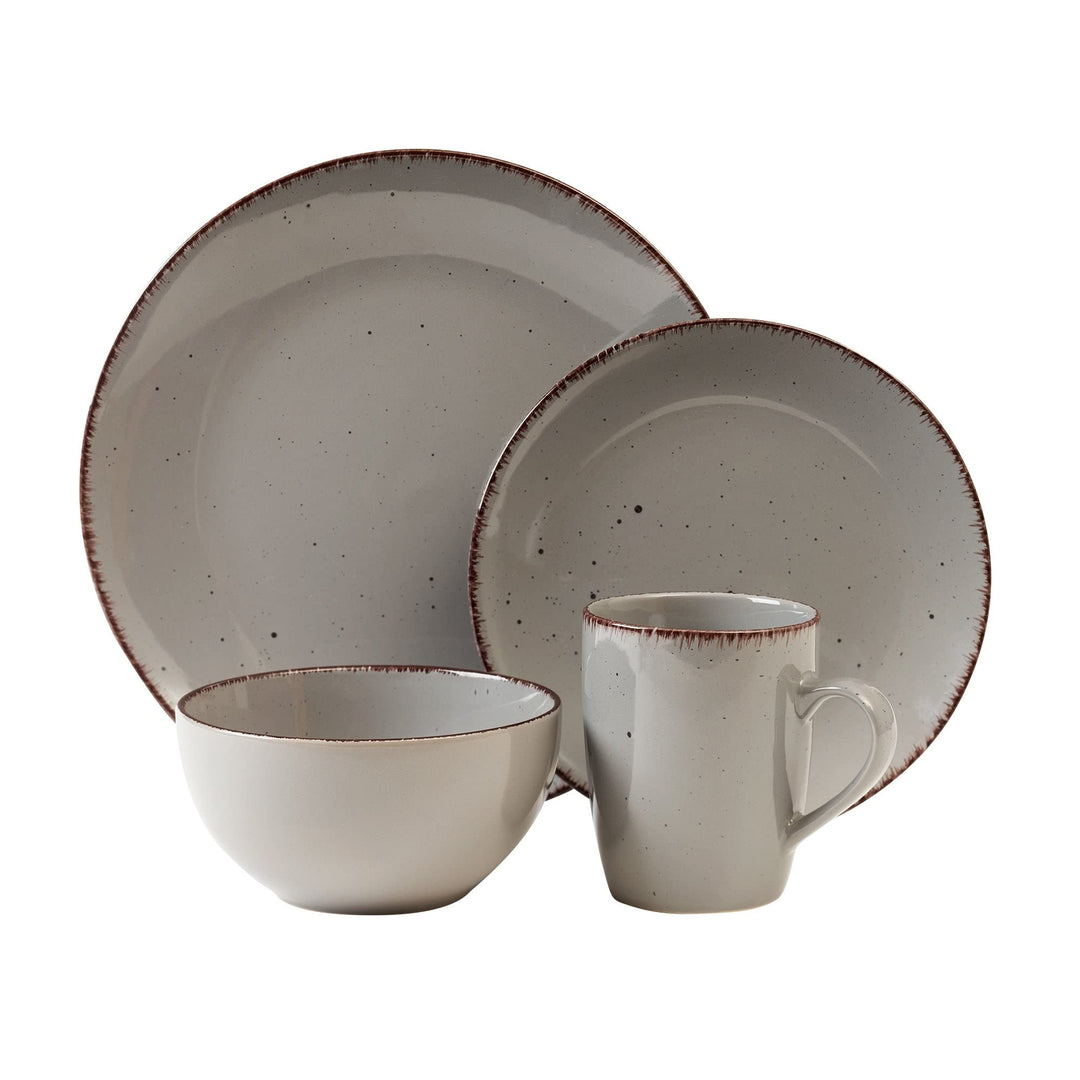 Dinnerware Set 2pcs Stoneware 2" X 5" Brown Solid Modern Contemporary Round