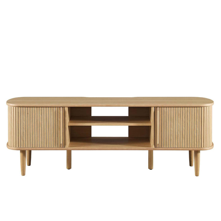 Modway Contour Mid-Century Modern 55" Media TV Stand in Oak 15 x 54.5 x 18.5