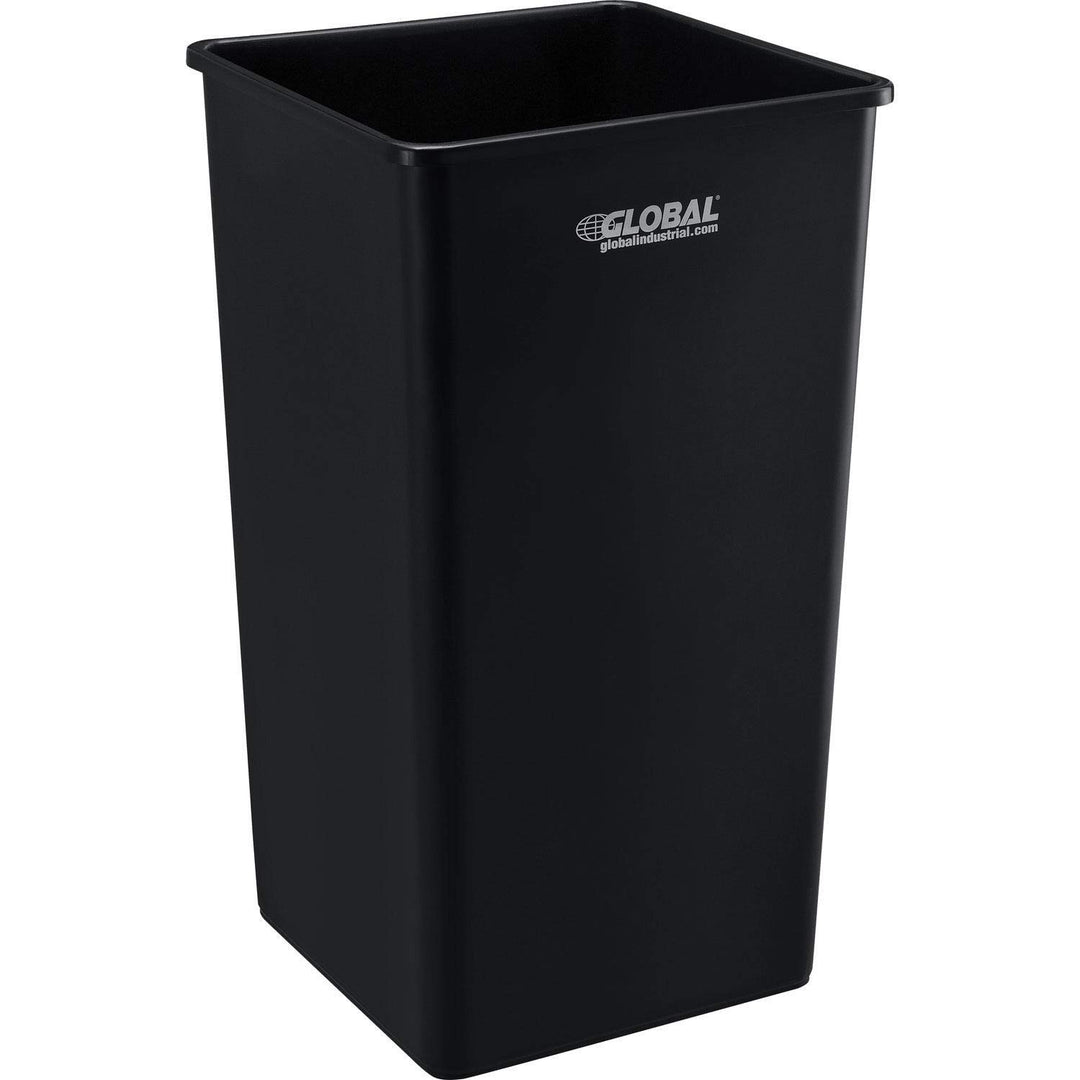 Global Industrial Square Plastic Garbage Can 50 Gallon Black