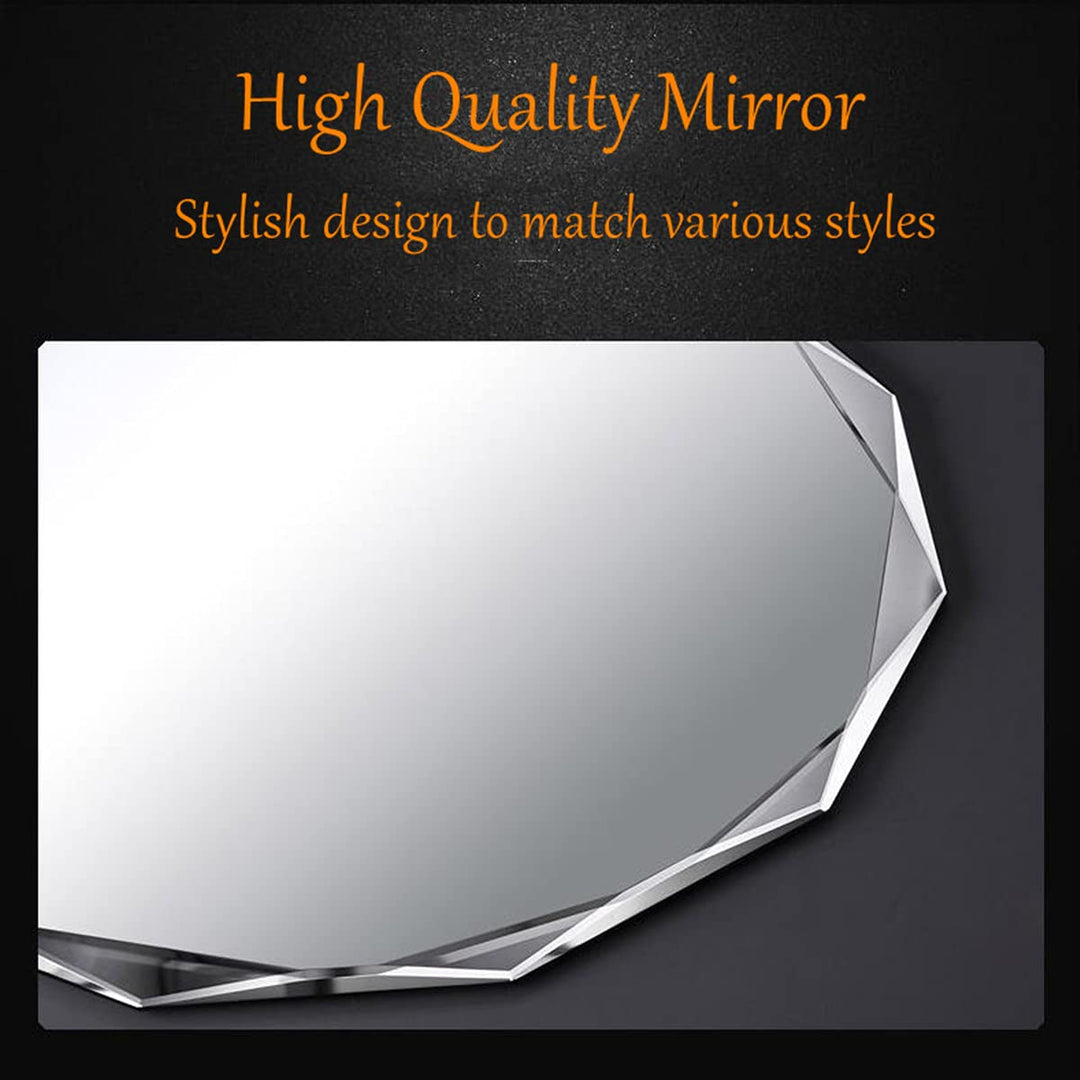 Single Beveled Edge Circle irror Frameless Wall ount Bathroom Vanity 24Round