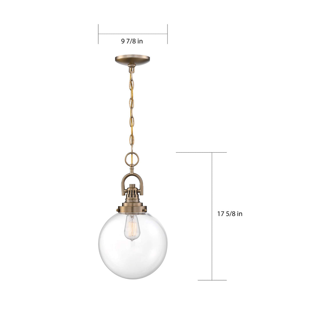 Nuvo 60/6671 Skyloft Lighting Fixture 1Lt Pendant Burnished Brass Finish with