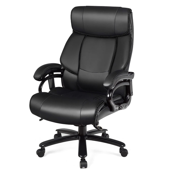 Ergonomic Office Chair Rolling Executive Massage with Pu Leather Black Modern