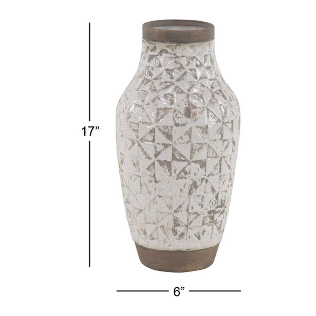 Coconut White Stoneware Vase Modern Contemporary