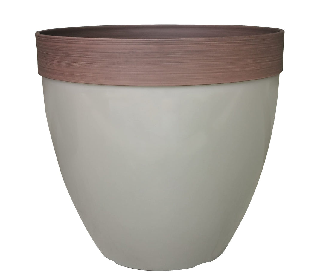 Southern Patio Hornsby Resin Outdoor Planter with Drainage Hole and Plug Taupe