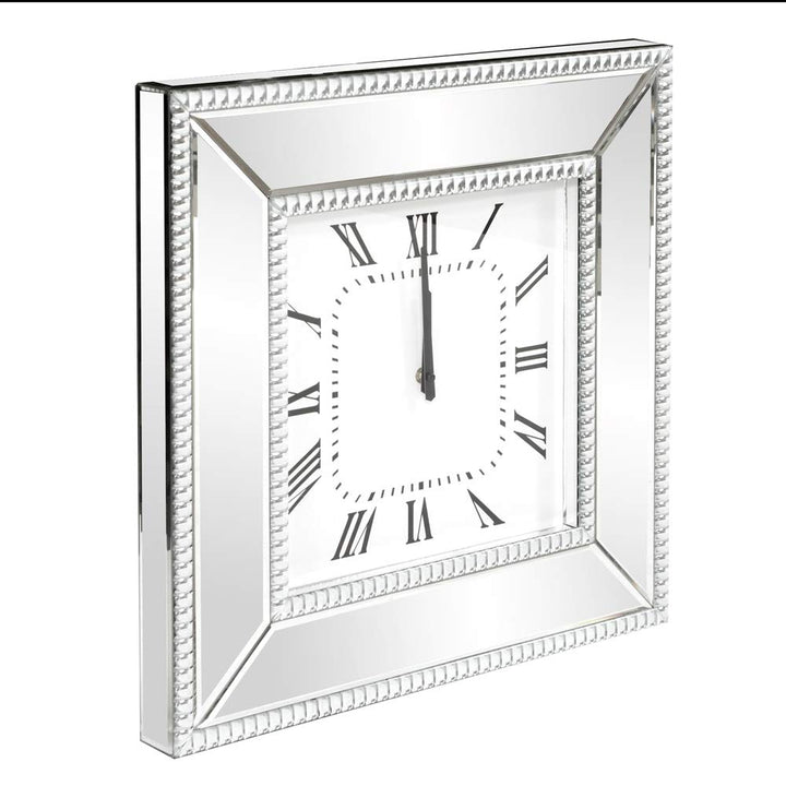 Howard Elliott 99172 Mirrored Wall Clock with Beaded Glass Trim