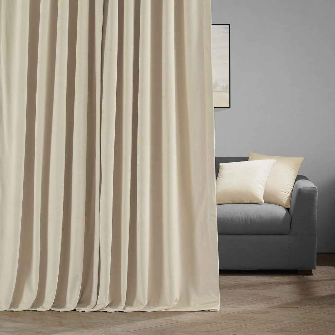 HPD Half Price Drapes Signature Velvet Thermal Blackout Curtains for Living Room 100 x 96 - Ivory