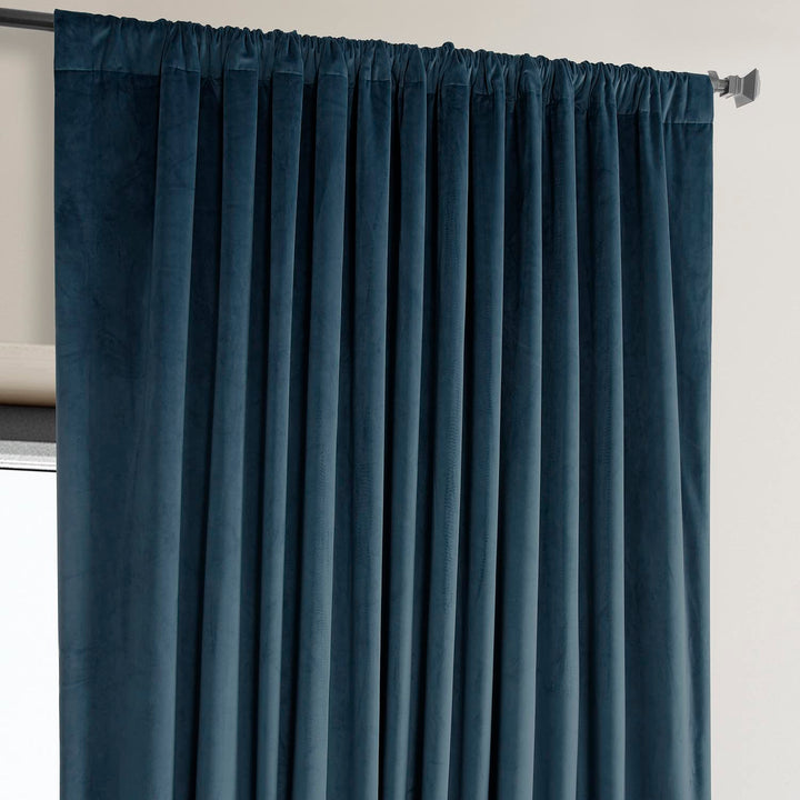 Exclusive Fabrics Signature Plush Velvet Hotel Blackout Curtains (1 Panel) - Luxury Soft Drapery for Light Control & Elegance