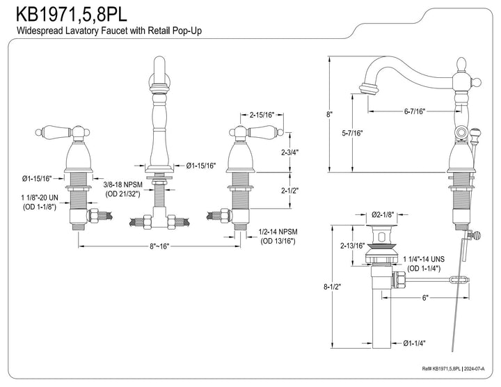 Kingston Brass Heritage 8 in. Widespread Bathroom Faucet